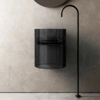 Раковина подвесная прозрачная ABBER Kristall AT2704Onyx черная — фото 1, Раковины подвесные