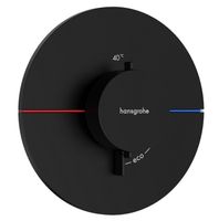 Смеситель для душа, Hansgrohe, ShowerSelect Comfort S, с регулировкой напора, тип открывания воды-вентильный, тип регулирования воды-термостатический картридж, монтаж-настенный встраиваемый, отверстия для монтажа-1, внутренняя часть-необходимо заказать, цвет-черный матовый арт-15559670 — фото 1, Встраиваемые смесители для душа