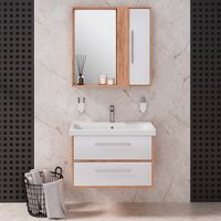 Зеркальный шкаф MELBOURNE 80 /универсальный/дуб/белый/ AQUA DE MARCO 1080WCMEL/V.2.0 — фото 10, Зеркальные шкафы в ванную