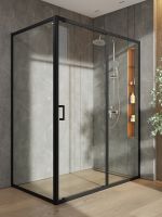 Товар: Orange душевой уголок без поддона с раздвижной дверкой, матовый черный арт-E23-15090TB - фото 3 Orange душевой уголок без поддона с раздвижной дверкой, матовый черный арт-E23-15090TB — фото 3, Прямоугольные душевые уголки