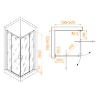 Комплект: Угол RGW PA-038 + поддон RGW CR 350803888-11, 19170188-01 — фото 1, Комплектующие для поддонов