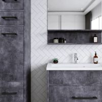 Зеркало Бриклаер ЧИЛИ 80 см, цемент арт-4627125415173 — фото 4, Зеркала в ванную комнату