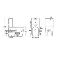 Унитаз-компакт Azario Black King 370х640х810 безободковый, с быстросъемным сиденьем микролифт, черный матовый (AZ-8303D) арт-AZ-8303-D — фото 15, Напольные унитазы
