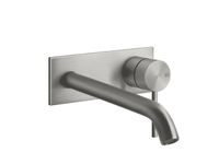 Смеситель для раковины, Gessi, Flessa, тип открывания воды-однорычажный, тип установки-встраиваемый, высота, мм-114, вынос излива, мм-170-200, внутренняя часть-необходимо заказать, цвет-Steel Brushed арт-54090.239 — фото 2, Смесители для раковины