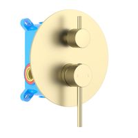 AQ1346BG ЕВРОПА смеситель для ванны 2 режима (внешняя и скрытая часть), шлиф. золото — фото 1, Смеситель для душа