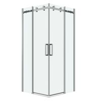 Душевое ограждение Grossman Classic (90х90х195) квадрат,раздвижная,хром,стекло прозрачное, 2 места арт-300.K33.04.9090.10.00 — фото 1, Квадратные душевые уголки