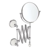 OLIVIA Зеркало оптическое настенное пантограф, L23-63 см. керамика белая с декором платина, хром арт-17552 — фото 1, Косметические зеркала