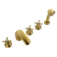 PRESTIGE См-ль на борт ванны, на 5 отв., бронза 31609 — фото 3, Смесители на борт ванны