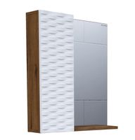 Шкаф-зеркало "АЛЬБА-65 см" Лев. веллингтон/белый арт-206501 — фото 1, Зеркальные шкафы в ванную