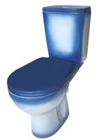 РИО Унитаз-компакт горизонт. вып., 2-х реж. арматура "Уклад", сиденье полипр. "Уклад", синий ROSA Вн УнкСн 103 — фото 1, Напольные унитазы