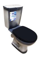 УЮТ Унитаз-компакт, косой выпуск, 2-х реж.арм-ра Инкоэр, сид.п/п Уклад, черный, ROSA Вн УнкЧ02 — фото 1, Напольные унитазы