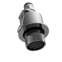 Микродуш, Fima Carlo Frattini, Waterdot, Texture P, тип установки-потолочный встраиваемый, монтаж-скрытый с пружинным креплением, размер душевого диска, мм-28, форма-круглая, количество режимов-1, тип струи-туман (Myst), антинакипная (против известкового налета), быстросъемный соединитель для шланга Ø10, отверстие для монтажа снизу Ø 37 мм, внутренняя часть-необходимо заказать, цвет-хром чёрный арт-F3710PMCN — фото 1, Верхние души