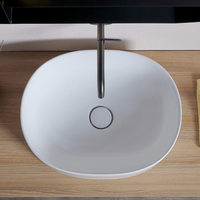 Раковина Scarabeo SKINNY накладная без перелива без отверстий цвет белый арт-5408 — фото 5, Раковины накладные