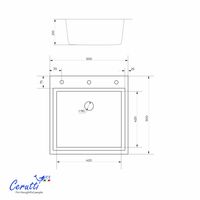 Мойка GLORIA50B nano black (графит) кухонная из нержавеющей стали (500х500х220) Ceruttispa арт-CT11256 — фото 5, Кухонные мойки
