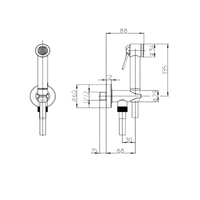 Гигиенический набор Bossini Apice лейка, шланг (125 см), шланговое подключение цвет хром арт-CE4002B.030 — фото 2, Гигиенические души