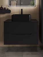 Orange Line Li-80TubMDF+B02-460MB тумба с раковиной подвесная 80 см, черный Li-80TubMDF+B02-460MB — фото 3, Тумбы с раковиной