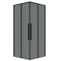 Душевое ограждение Grossman Galaxy 1/2.K33.01.70.21.10-1/2.K33.01.70.21.10 (70х70х195) раздвижная,черный матовый,стекло тонированное,2 места арт-300.K33.01.7070.21.10 — фото 1, Квадратные душевые уголки