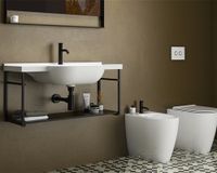 Товар: Консоль GLOBO MODE подвесная цвет черный матовый ME002SAR - фото 2 Консоль GLOBO MODE подвесная цвет черный матовый ME002SAR — фото 2, Консоли для раковины