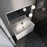 "S1" тумба под умывальник подвесная 100 см., цвет белый глянец. арт-AQM900110WH — фото 3, Тумбы под раковину