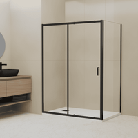 Душевой уголок RGW CL-48B (CL-14B + Z-050-1B) 1100x1000, профиль черный, стекло прозрачное, арт-32094801-014 — фото 1, Прямоугольные душевые уголки