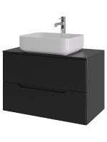 Orange Line Li-80TubMDF+B05-500W тумба с раковиной подвесная 80 см, черный/белый Li-80TubMDF+B05-500W — фото 6, Тумбы с раковиной