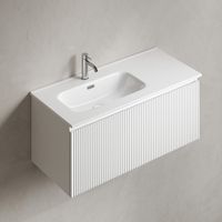 Тумба подвесная SANCOS Snob R 1.0 995х445х406, c одним ящиком оснащенным доводчиками, Bianco , арт. арт-SNR1.0100LW — фото 3, Тумбы под раковину