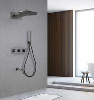 Товар: Душевая система ABBER Wasser Kreis AF8150NG скрытого монтажа с изливом, термостат, никель - фото 2 Душевая система ABBER Wasser Kreis AF8150NG скрытого монтажа с изливом, термостат, никель — фото 2, Встраиваемые душевые комплекты