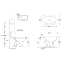 Бачок Artceram Hermitage на средней трубе цвет белый арт-HEC005 01 00 — фото 3, Комплектующие для туалета