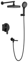 Душевая система скрытого монтажа с тропическим душем, лейкой, изливом BELZ, цвет черный, арт-B80713-7 — фото 1, Встраиваемые душевые комплекты