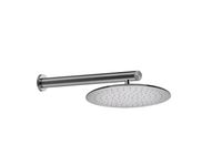Верхний душ, Gessi, Shower316, тип установки-настенный, ширина, мм-355, глубина, мм-355, высота, мм-77, форма-круглая, держатель-есть, размер держателя-500, цвет-Steel Brushed, на 1/2” с защитой от известкового налёта арт-54148.239 — фото 2, Верхние души