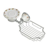 PROVANCE Мыльница с корзинкой настенная, керамика с декором/хром 17664 — фото 1, Мыльницы