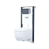 Комплект 3в1: подвесной унитаз, инсталляция и клавиша смыва черная, Basic, IDDIS арт-BASAI02i73 — фото 1, Комплекты унитаз + инсталляция