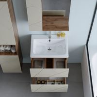 Тумба под раковину подвесная Бриклаер КРИСТАЛЛ латте, 60 см арт-4627125416927 — фото 8, Тумбы с раковиной