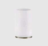 Стакан, Gessi, Inciso, одинарный, ширина, мм-75, глубина, мм-75, высота, мм-127, ёмкость, мл-300, настольный (свободностоящий), материал стакана-керамика белая (Neolite), материал держателя-металл, цвет-Finox Brushed Nickel арт-58531.149 — фото 1, Стаканы для зубных щеток