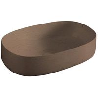 Раковина Artceram Cognac Quadro накладная без отверстий цвет Ombra bruciata COL003 19 00 — фото 1, Раковины накладные