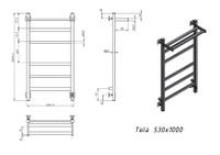 Полотенцесушитель электрический Grota Tela 530х1000 черный Tela 530х1000 RAL9005 EL — фото 4, Электрические полотенцесушители