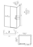 Душевое ограждение Grossman Style 100.K33.05.110.21.00-200.K33.05.100.21.00 (110х100х195) раздвижная,черный матовый,стекло прозрачное,2 места арт-120.K33.05.1110.21.00 — фото 10, Прямоугольные душевые уголки