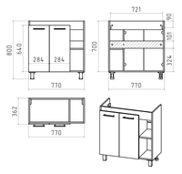 Тумба под раковину арт-П-Кра-07080-011 — фото 5, Тумбы под раковину