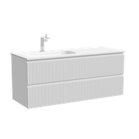 Тумба подвесная SANCOS Snob R левая 1195х445х500, c двумя ящиками оснащенными доводчиками, Bianco, арт.SNR120LW — фото 5, Тумбы под раковину