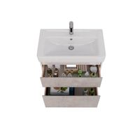 Тумба Lemark COMBI 80 см под 1 раковину, подвесная/напольная, 2 ящика, цвет фасада: Бетон, цвет корп арт-LM03C80T-Beton — фото 2, Тумбы под раковину