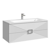 Тумба подвесная "ЛУКСОР-100 см" с 2-я ящ. белая матовая (ум. Блисс-100 см.) арт-1010058 — фото 1, Тумбы под раковину