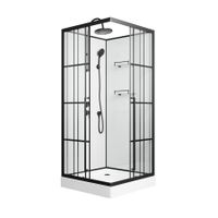 Товар: Душевая кабина Niagara Standart ST90/15QL/KL/BKT (90х90х225) низкий поддон(15см),черный,стекло прозрачное,3 места - фото 9 Душевая кабина Niagara Standart ST90/15QL/KL/BKT (90х90х225) низкий поддон(15см),черный,стекло прозрачное,3 места — фото 9, Душевые кабины