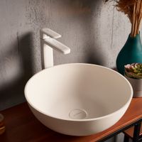 Раковина Nemi 390 круглая, белый матовый, MonteBianco 20141 — фото 1, Раковины накладные