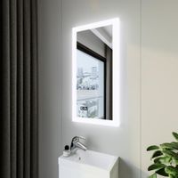 Зеркало Бриклаер Вега 40 LED подсветка на взмах руки, часы 4627125414190 — фото 1, Зеркала в ванную комнату