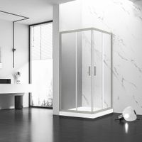 Душевой угол Veconi Rovigo RV-83, 900x900x1950, никель брашинг, прозрачное стекло RV83-90-01-C5 — фото 1, Квадратные душевые уголки
