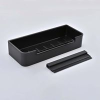 AQ4966MB полка для душа со стеклоочистителем, матовый черный — фото 1, Полки для ванной и душа