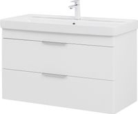 Тумба с раковиной Aquanet Ирис new 100 подвесная 2 ящ. цв. белый глянец 00342095 — фото 12, Тумбы с раковиной