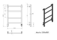 Полотенцесушитель электрический Grota Nosto 530х800 черный Nosto 530х800 RAL9005 EL — фото 4, Электрические полотенцесушители