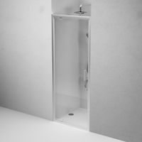 Gem дверь душевая распашн 80x195,серебро, стекло прозрачн арт-W90G-80-1P-MT — фото 3, Распашные душевые двери