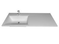 Раковина "МАРСАЛ-120 см" левая белая + кронштейн арт-5217121 — фото 1, Раковины встраиваемые сверху